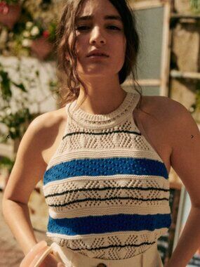 BNWT Sezane Malvina Sweater Top, Black/Yellow, Size L